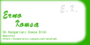 erno komsa business card